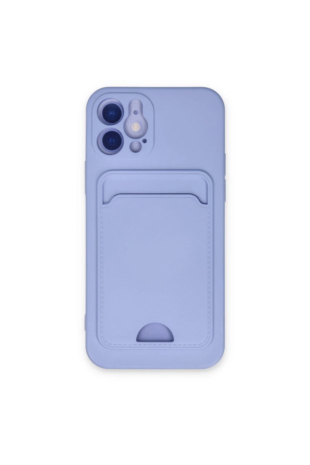 Apple iPhone 12 Case Kelvin Silicone with Business Card Holder - Lilac