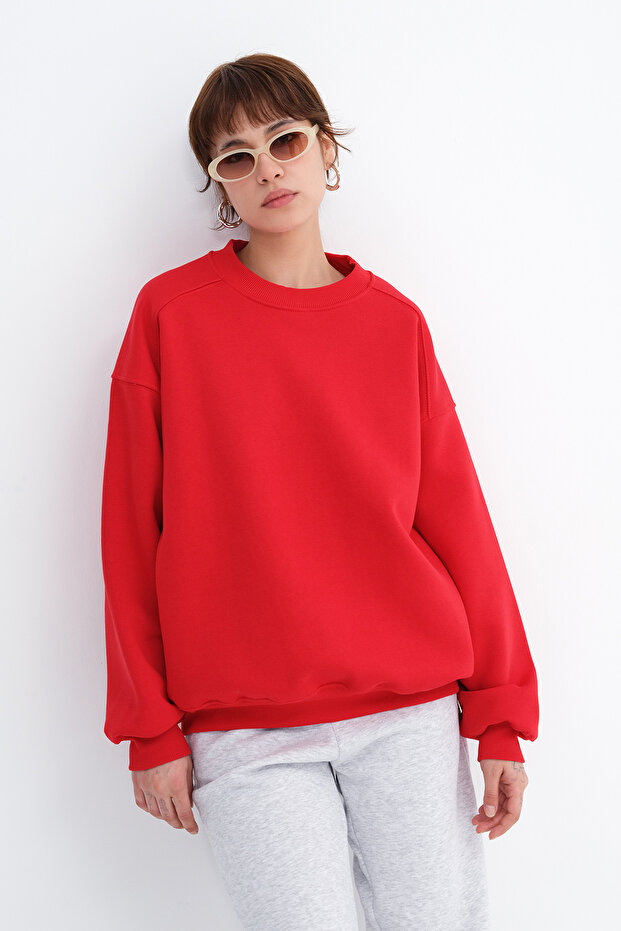 Fleece-Lined Basic Sweatshirt S3408-K11