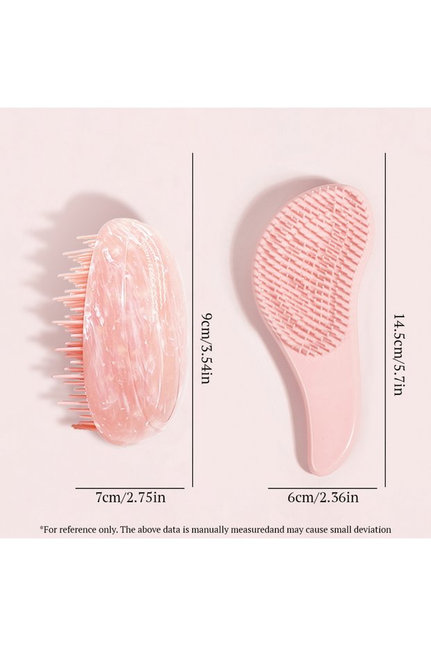 2SET Mini Marble Shaped Egg Comb and Air Cushion Comb Sets Brush Scalp Massage Combs Wet & Dry Puffy