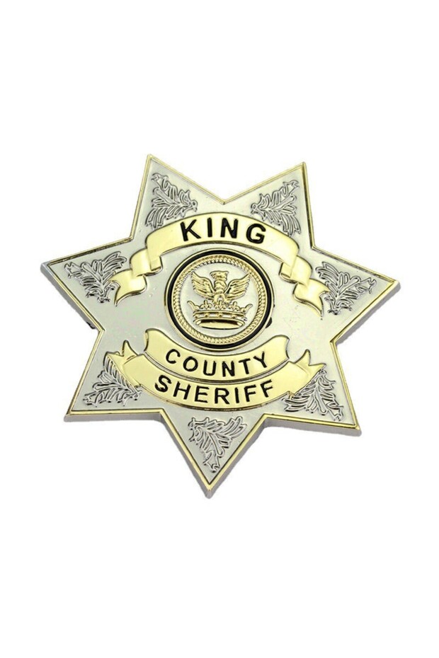 Brooch Movie Walking Dead Same Style Sheriff Metal Badge Stand-Up Collar Backpack Decoration Brooch