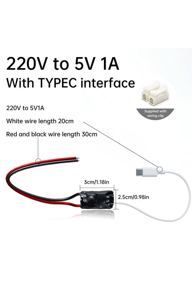 Type-C - 1A AC 220V To DC 5V 1A 2A Power Transformer Portable Small Camera WiFi Monitoring Adapter T