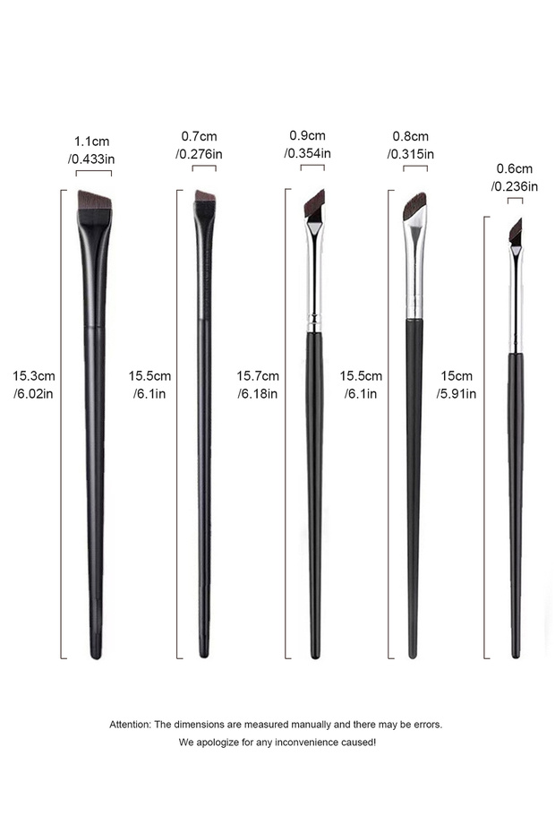 1 Set of 5 Brushes 1 Set Of 5 Makeup Brushes Blade Eyeliner Brush Lower Eyelid To Flat Head Oblique