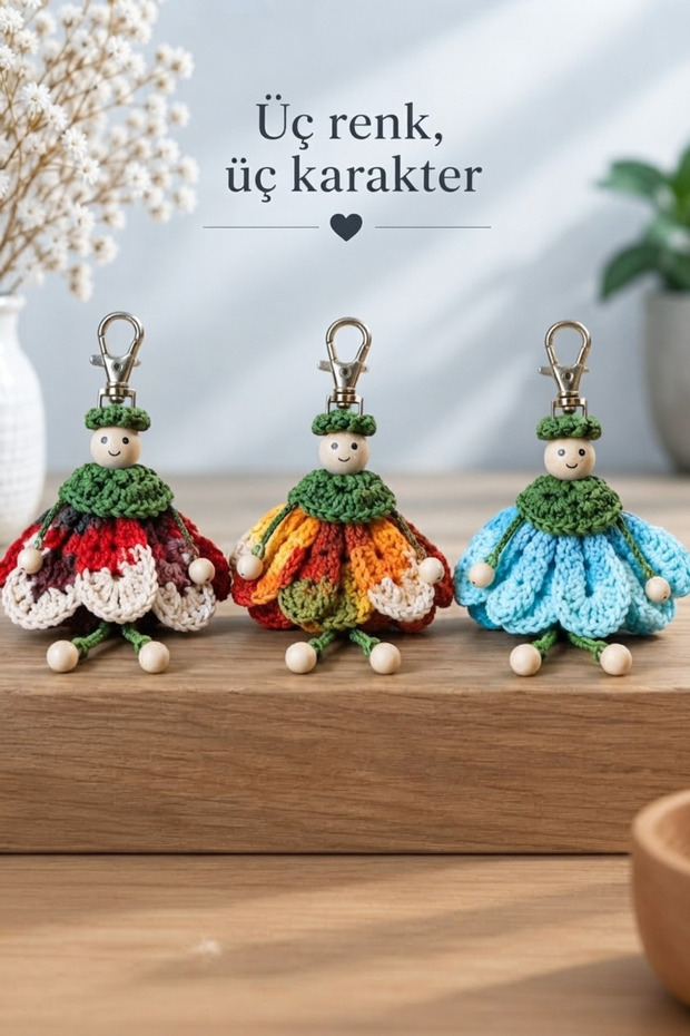 Handmade - Set of 3 Fairy Bag Charm Keychain