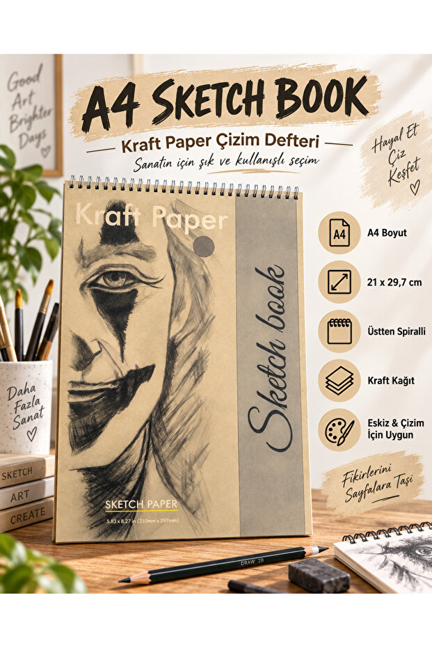 Drawing Notebook Kraft Sketchbook, Sketchpad, A4