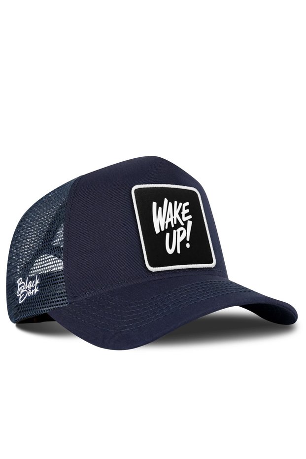 Wake up Logo Navy Blue Trucker Hat