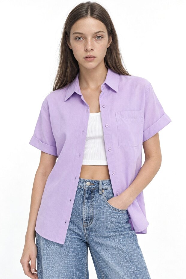Mixray Short Sleeve Shirt with Pockets