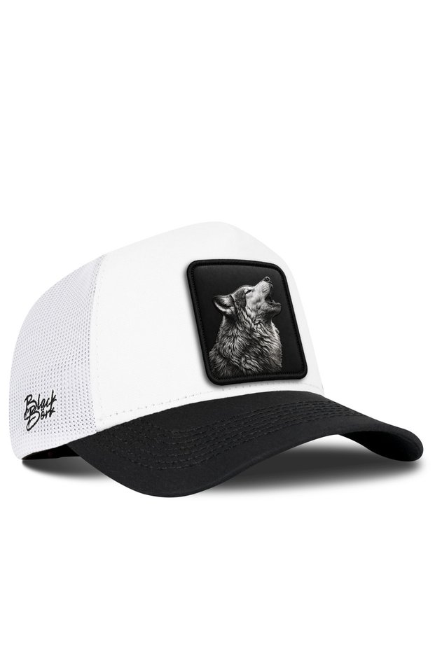 Wolf Logo Black-White Trucker Hat