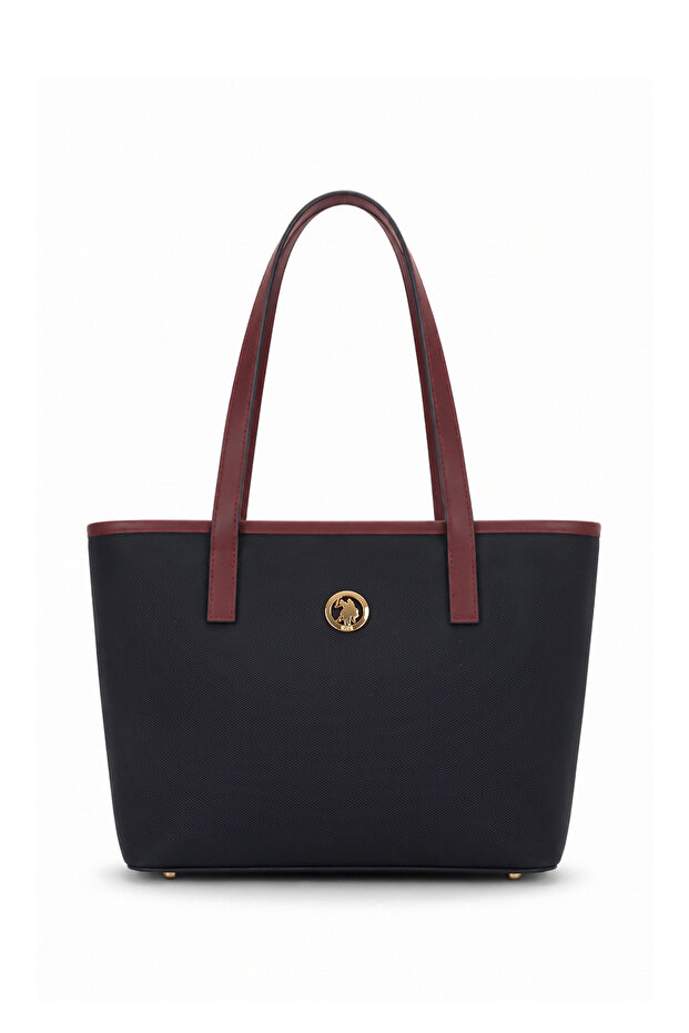 Us3075 Model Women's Shoulder Bag - Navy Blue and Claret Red