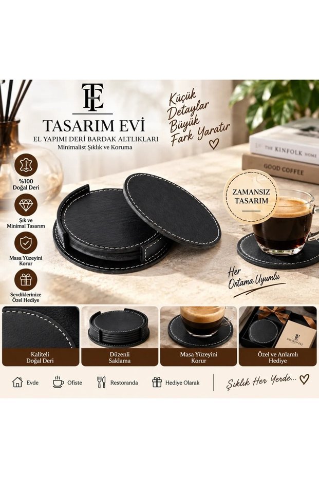 Faux Leather Coaster Tea Coffee Drink Coaster Desktop Office Table Accessory Cup Holder Coaster