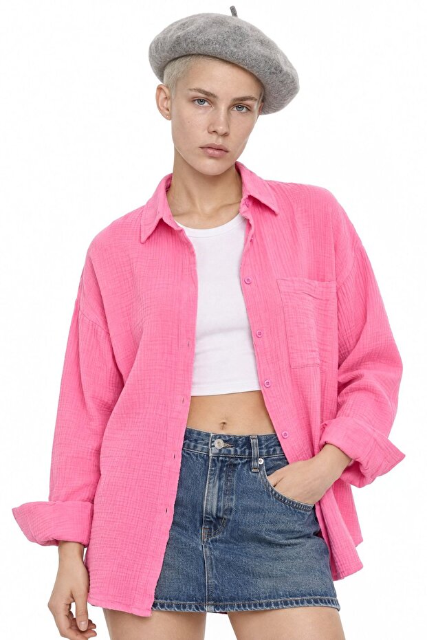 Mixray Pocket Detailed Oversize Shirt