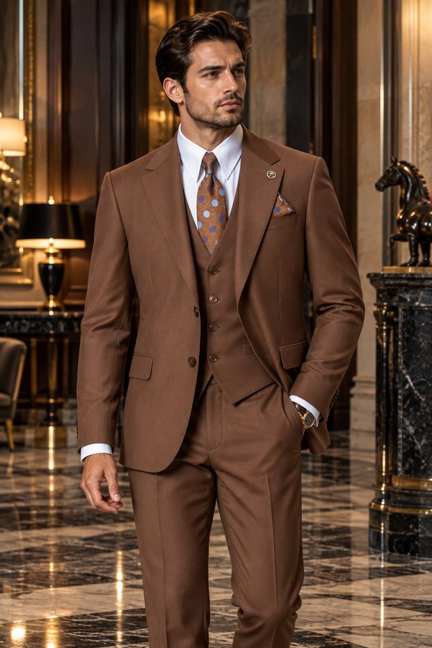 Men's Vest Set 3-Piece Suit Jacket, Pants, Vest