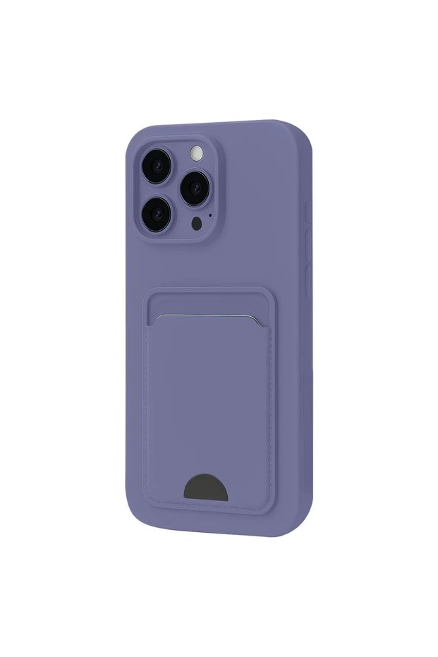 Apple iPhone 16 Pro Case Kelvin Silicone with Business Card Holder - Lilac