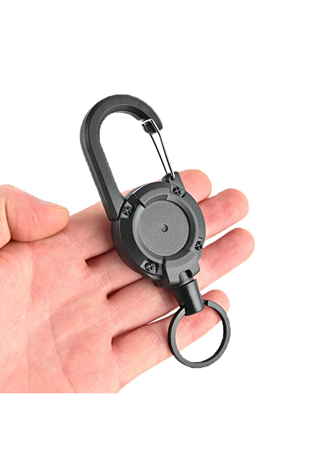 1PC Anti-theft Metal Easy-to-pull Buckle Rope Elastic Keychain Sporty Retractable Key Ring Anti Lost