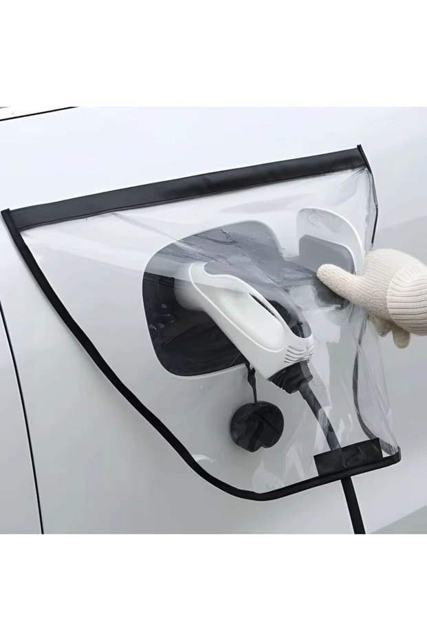 black Electric Vehicle Charger Port Rainproof Dustproof Cover Outdoor Protection Covers for Tesla Mo