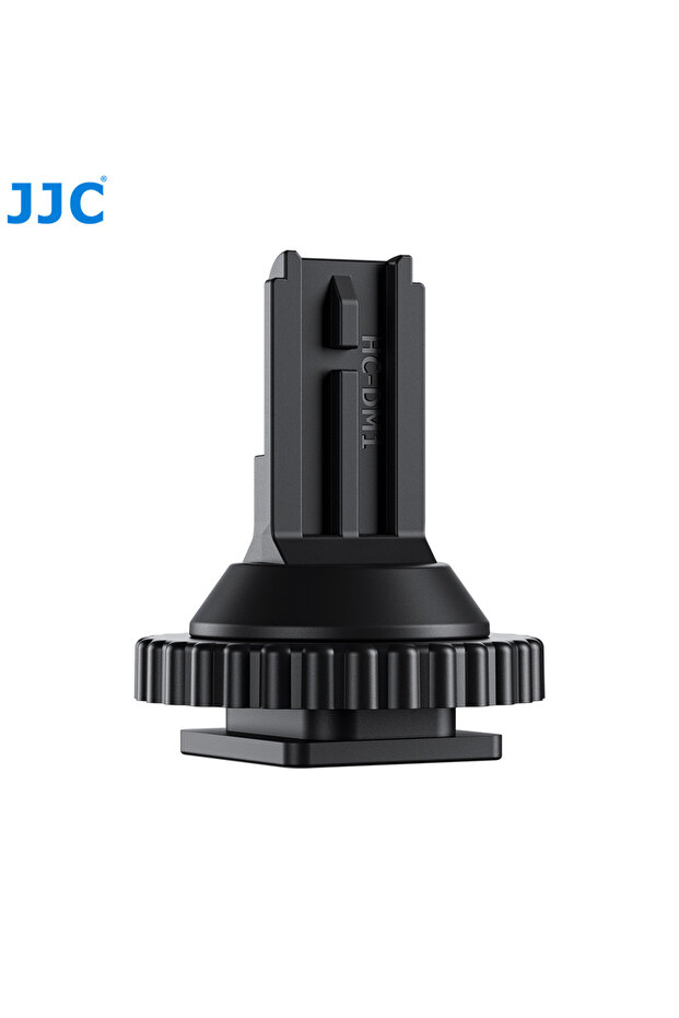 black color JJC Cold Shoe Adapter Mount for DJI Mic Fits Camera Hot Shoe Mounted with 1/4-20 Tripod