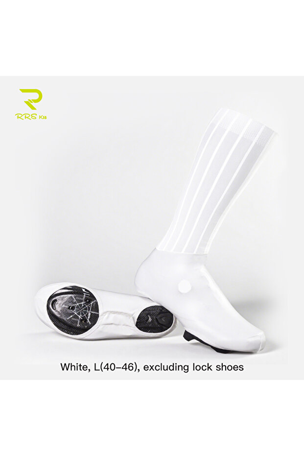White L Rrskit Aerodynamic Cycling Shoe Cover Lightweight Elastic High Windproof And Waterproof Road