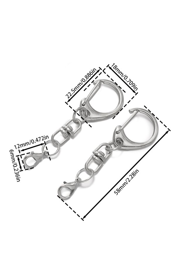 Style 03 10pcs/lot Lobster Claw Clasp Key Ring D Shape Clasps Connector Hook For DIY Jewelry Making