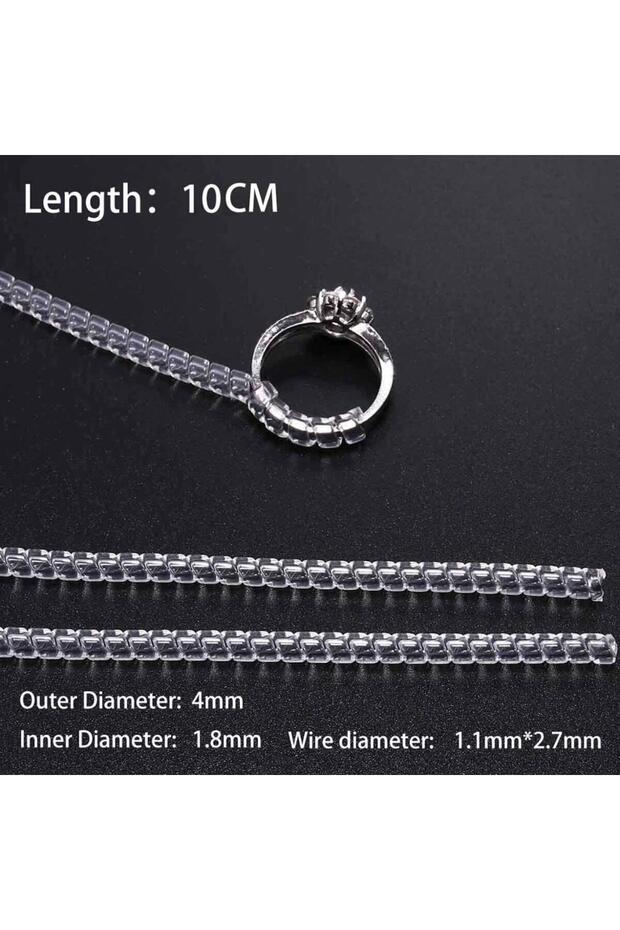 Flat-Small 4pcs/lot Transparent Spiral Based Ring Tools Spring Coil Ring Size Adjuster Guard Tighten