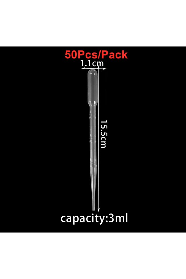 3ml 50pcs 0.2/0.5/1/2/3ML Disposable Plastic Squeeze Transfer Pipettes Dropper For DIY SIlicone Epox