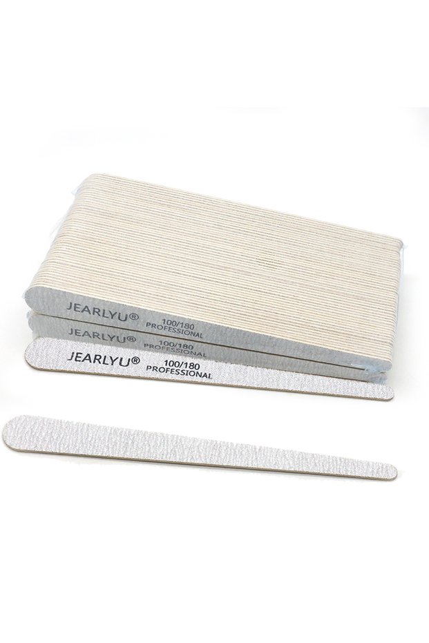 100pcs JEARLYU 01 100Pcs Wooden Nail File Professional Sanding Buffer Files 100/180/240 Double Side