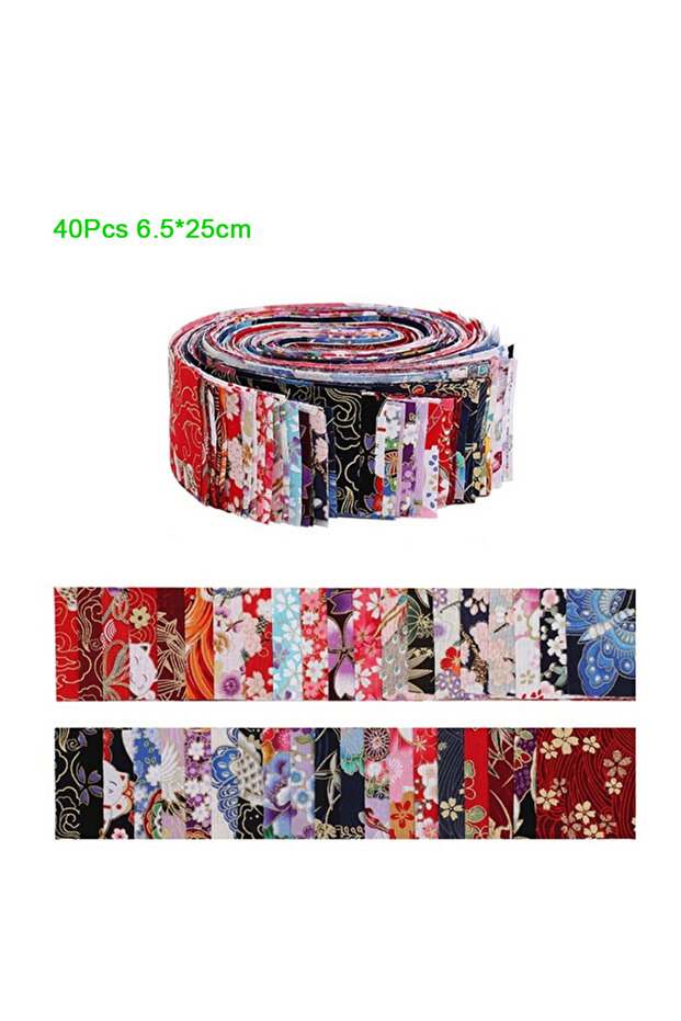 6.5cm 40pcs 6.5x25cm 40Pcs Japanese Jelly Roll Strips Fabric Cotton Quilting Material Craft Fabric B
