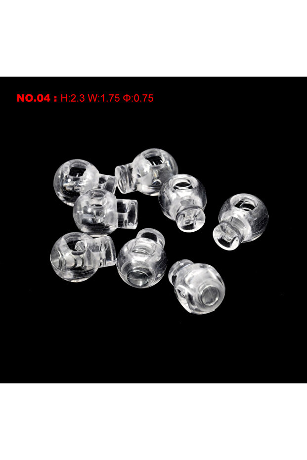 04 10pcs Cord Lock Plastic Stopper Cord Ends Toggles Clip Buckle Transparent Clear Frost For Shoelac