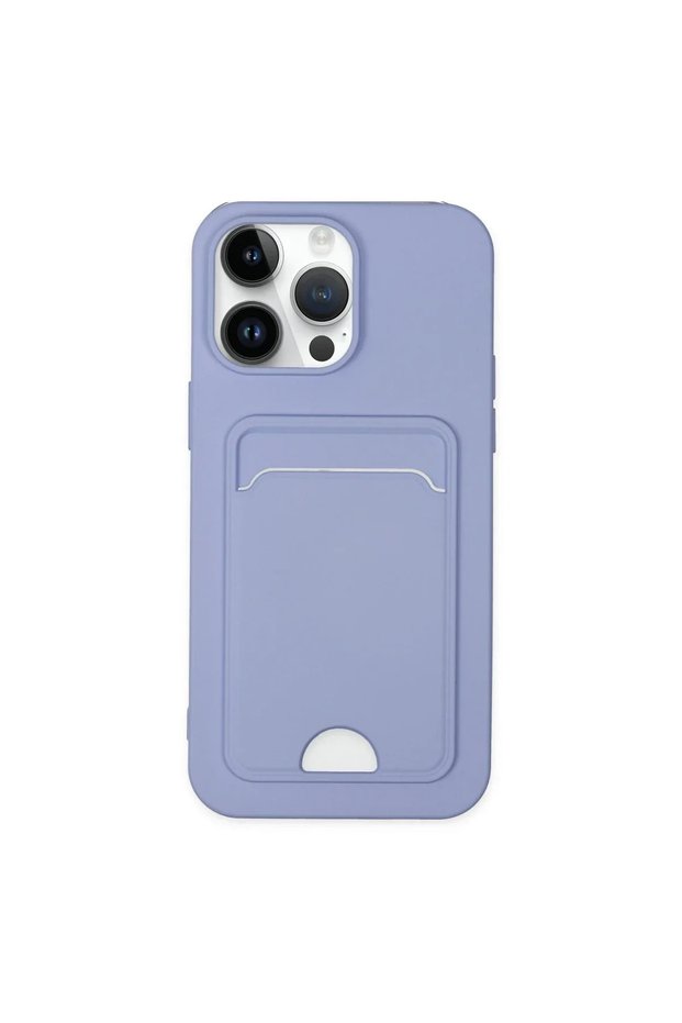 Apple iPhone 14 Pro Case Kelvin Silicone with Business Card Holder - Lilac