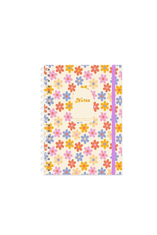 Limited Edition Spiral Notebook, Flowers, Purple, 19x25 cm