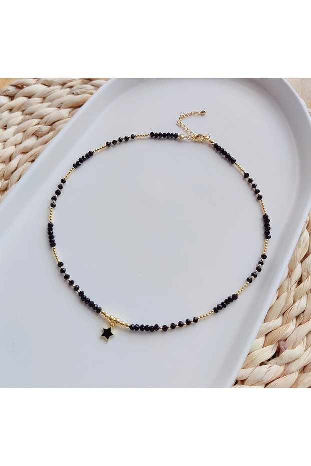 SJX220013F KKBEAD Evil Eye Star Moon Pendant Necklace for Women Fahion Crystal Beaded Necklaces Chok