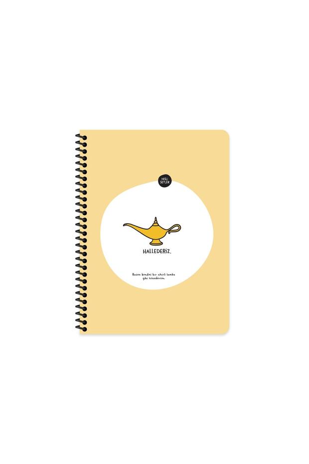 Striped Spiral Notebook with Stickers Hallederiz 16,5X22,5