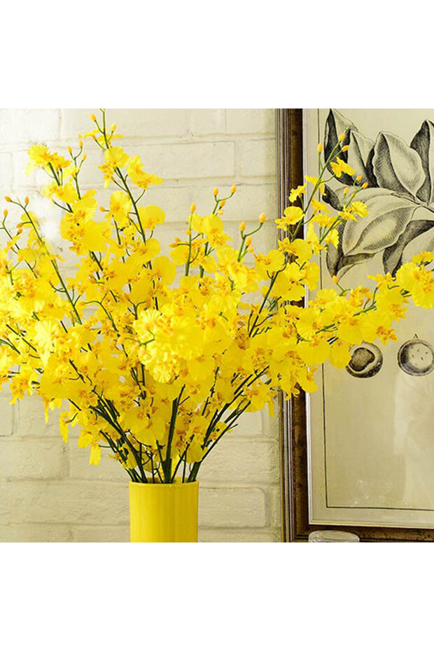 Yellow Yellow Simulation Flower Dancing Orchid Decoration Fake Flower Soft Decoration Simulation Pla