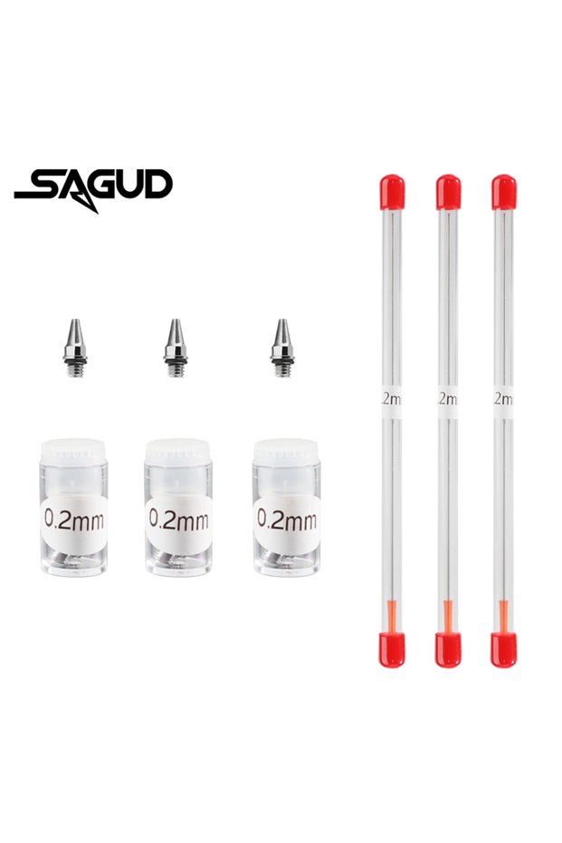 SD-3641(3080)-02-3 Airbrush 0.2/0.3/0.5mm Nozzle&Needle Replacement Tool Accessories Kit for Many Ty
