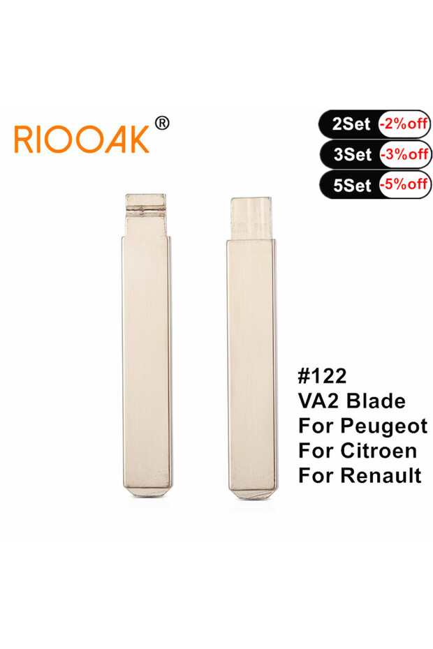 10pcs Universal Remotes Uncut Folding Remote Car Key Blade #122 VA2 Blade For Peugeot Citroen Renaul