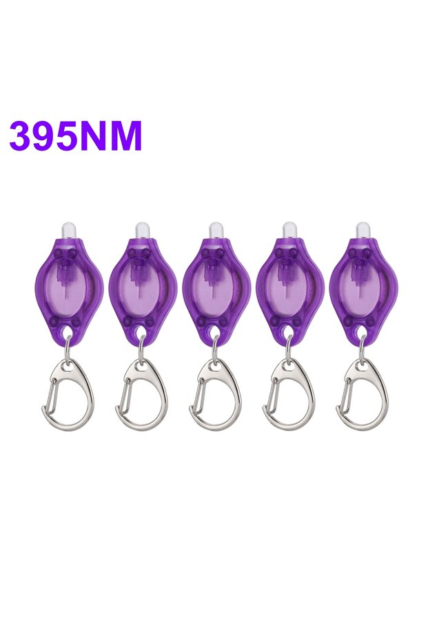 CR2016 PURPLE 395nm 5pc 1/10/50pc 365/395nm UV LED Keychain Light Mini Portable Money Ore Pet Stains