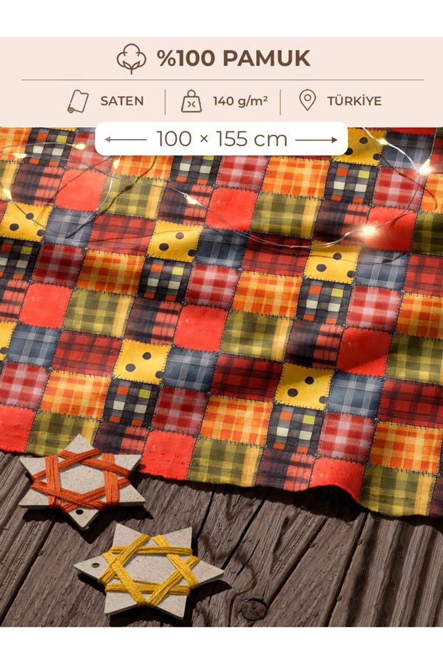 100% Cotton Satin Patchwork Fabric – 155×100 cm – for Sewing and DIY