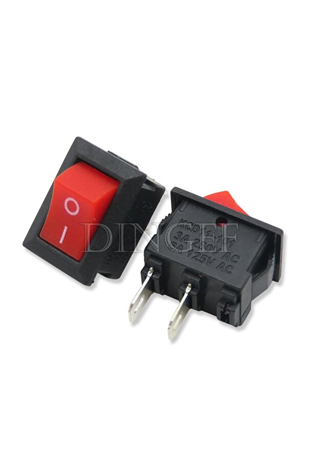2PIN ON OFF Red 10PCS 3Pin 2PIN 3A 250V 10*15mm Black Red Button Rocker Switch ON OFF ON AC 10X15 Mi
