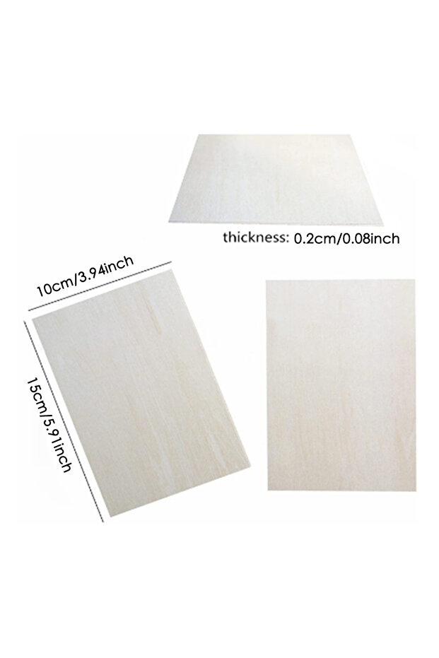 TT2314646 10Pcs 15*10CM*2MM Thin Basswood Board Blank Unfinished Wood Craft Model Making