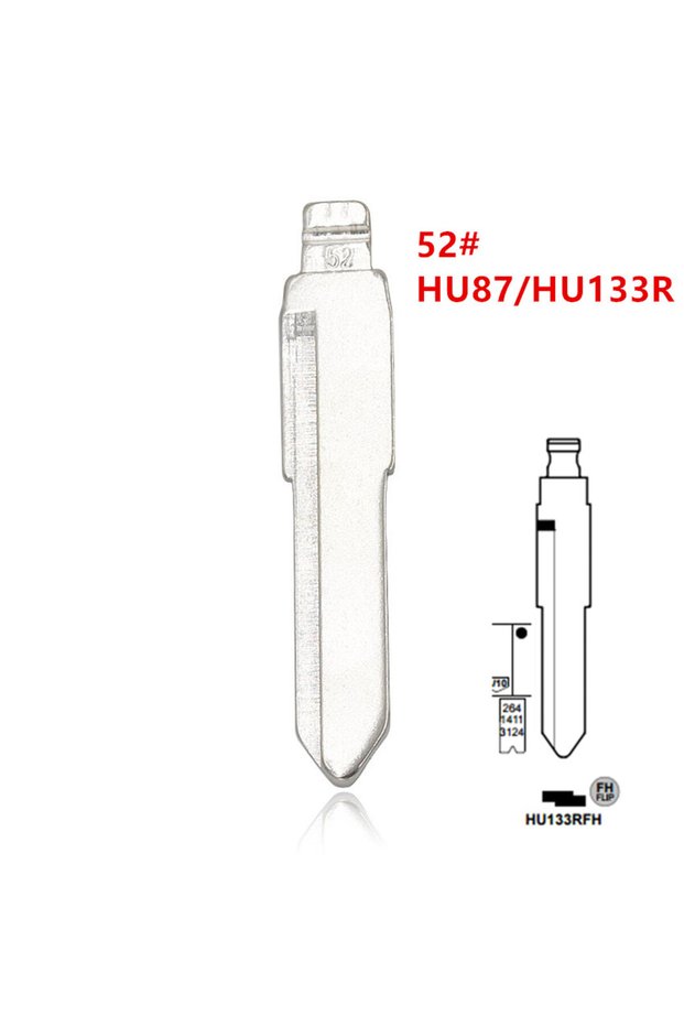 10pcs 52# HU87 HU133R Metal Uncut Blank Flip Remote Key Blade For Suzuki Swift for keydiy KD xhorse