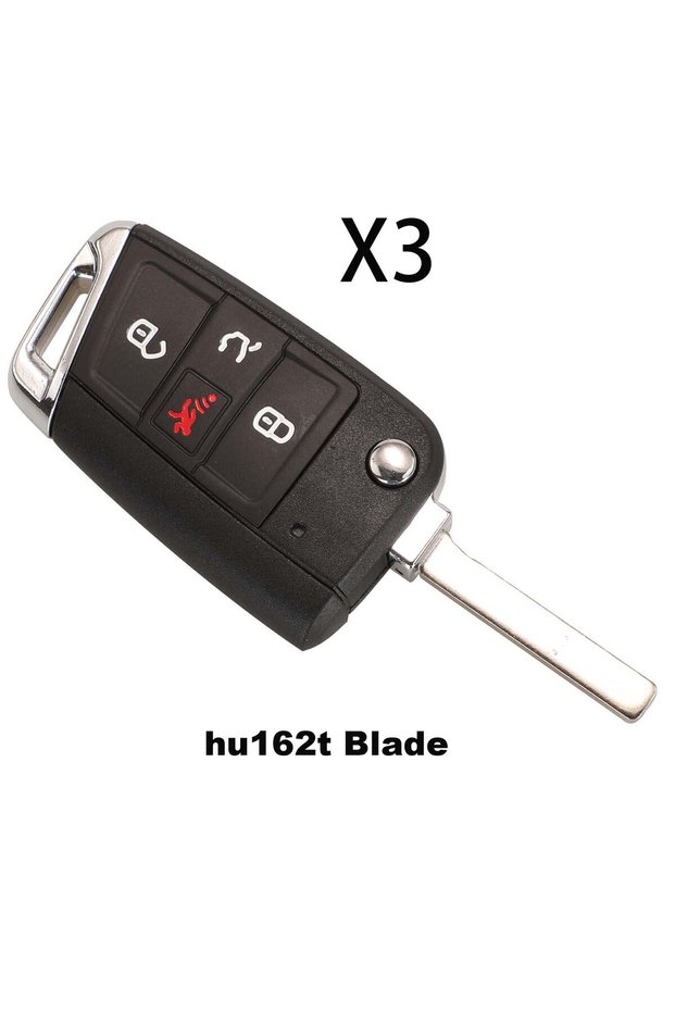 3ps HU162T Blade jingyuqin 4 Buttons Flid Folding Car Key Fob Shell For VW Polo 2016 2017 Golf 7 MK7