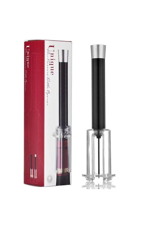 StainlessSteelBox B Air Pump Wine Bottle Opener Plastic Tube Needle Bottle Corkscrew Kitchen Opening