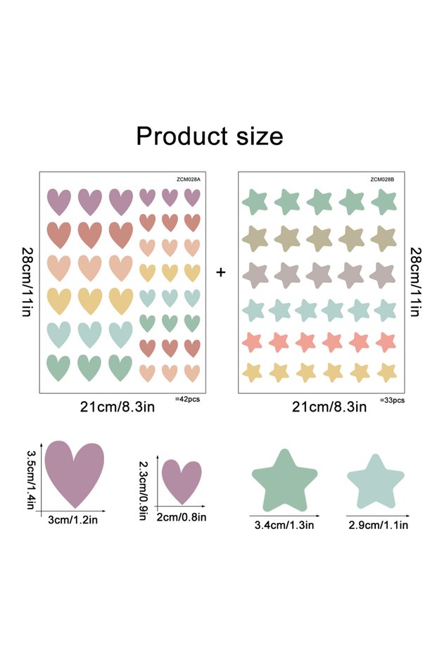 Small MULTI Small Fresh color DIY Wall Stickers for Display Cabinet Window Refrigerator Tile Glass D