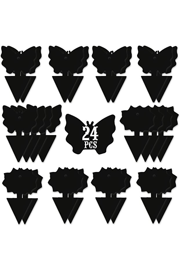24PCS SET 12/24Pcs Black Sticky Fly Trap Insect Traps Dual Sided Fly Catcher Plant Pest Control Stro