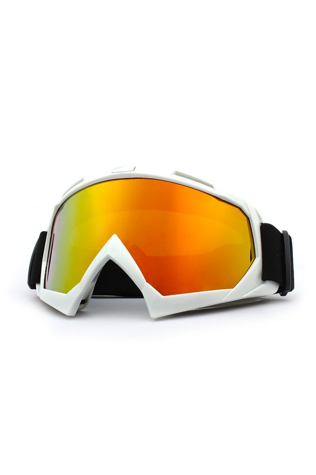 White-Orange Skiing Goggles Windproof Cycling Motorcycle Goggles Winter Anti-Fog Snowboard Ski Glass