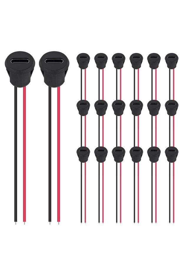 no connector 20pcs 10/20PCS Type-C Female 2P Direct Crimp USB Female Chassis C Connector Jack Female
