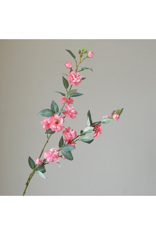 pink New Camellia Simulated Flower Long Branch With Fake Leaves Artificial Flower Wedding Home Table