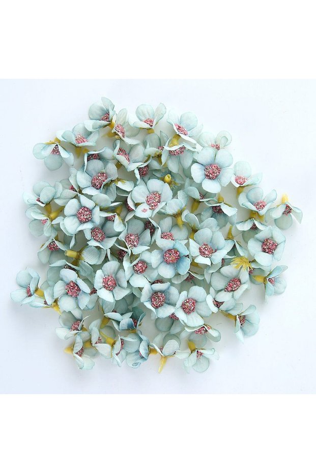 50PCS blue 50Pcs 2.5cm Artificial Flowers Small Fake Flowers Home Room Decor Wedding Decoration Cake