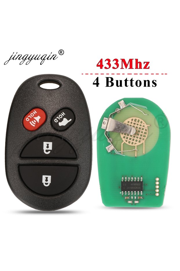 4Button 433mhz jingyuqin 315/433MHz GQ43VT20T Remote Car Key Fob for Toyota Sienna Tundra Sequoia Ta