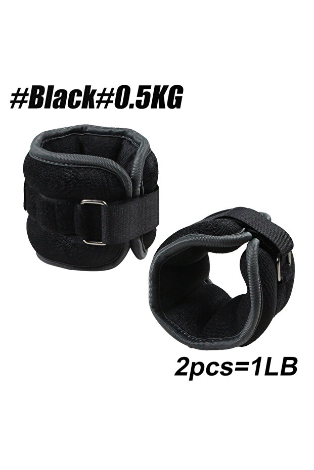 Black-0.5kg-1Pair 1Pair Adjustable Ankle & Wrist Weights - Neoprene Leg & Arm Weights for Women,Men,