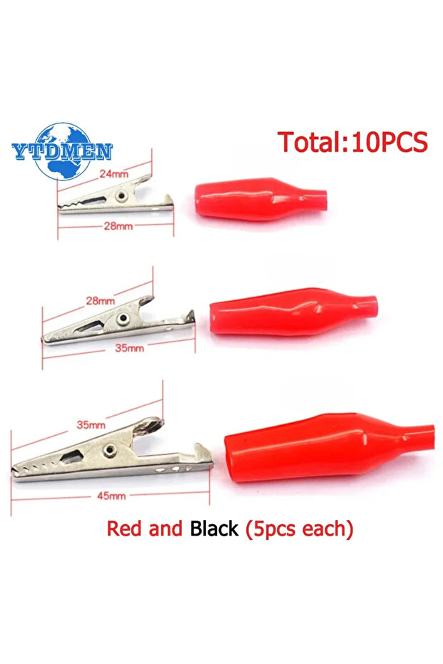 35x45mm 10PCS Alligator Clips Kit Insulation Metal Crocodile Clip 24*28mm 28*35mm 35*45mm DIY Electr