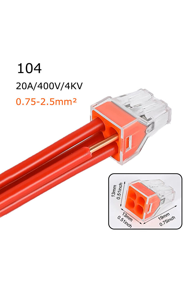 100PCS 104 50/100 PCS 4 holes Wire Connector Universal Splitter Wiring Cable Quick Wiring Electrical
